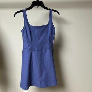 Beyond yoga garden party dress indigo heather